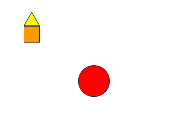Example of a picture of an orange square, red circle, and yellow triangle